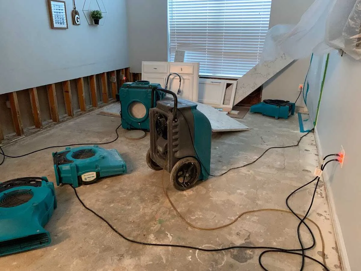 Dehumidifier in flood-cut room for Water Extraction & Removal in Monson